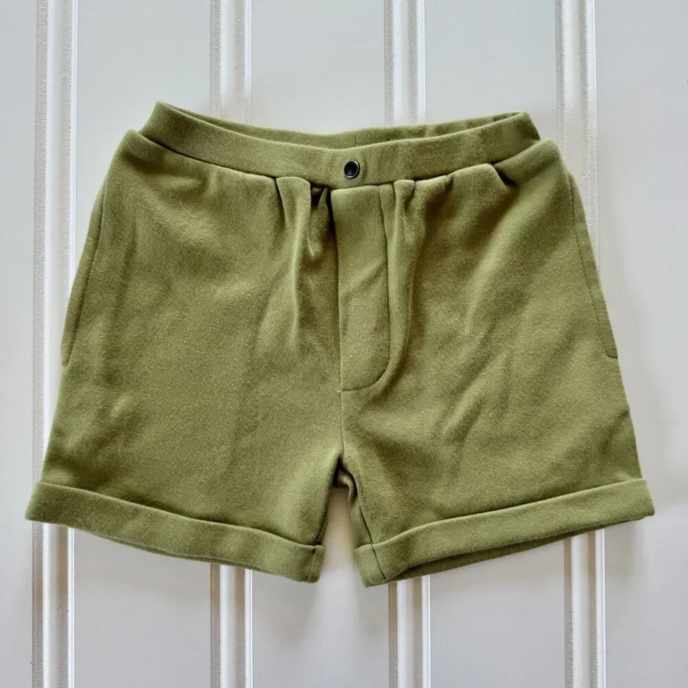 L'ovedbaby Sage Cactus | Toddler Boys Organic Cotton Button Up Shirt Shorts Set